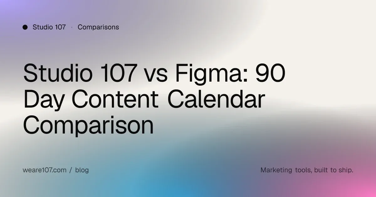 Studio 107 vs Figma: 90 Day Content Calendar Comparison