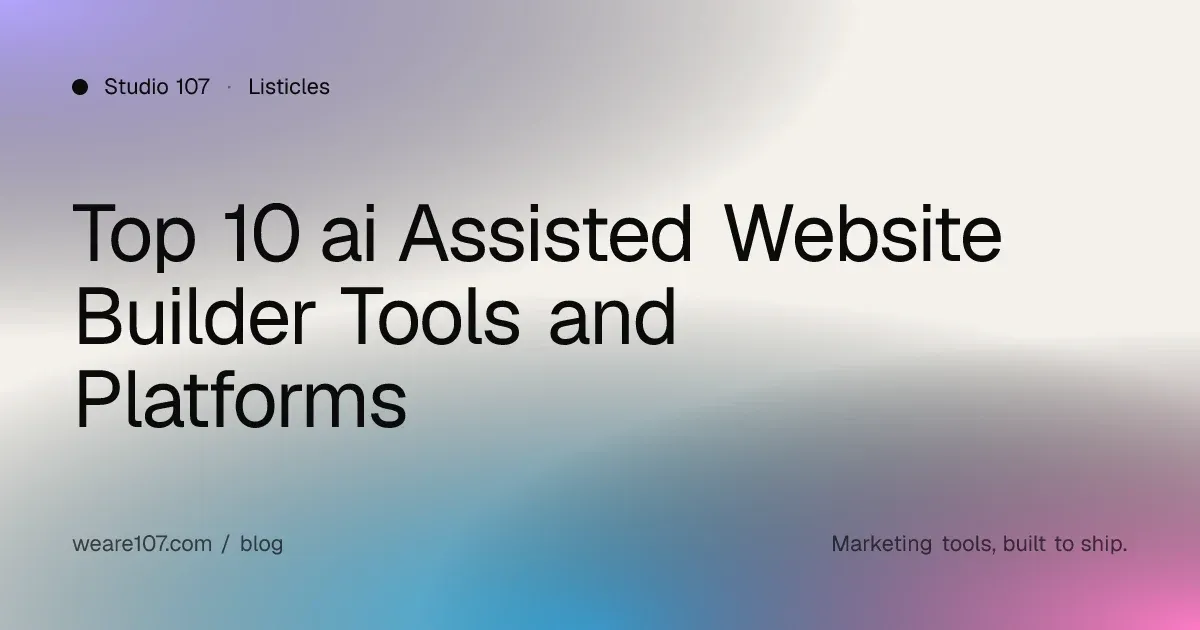 Top 10 ai Assisted Website Builder Tools and Platforms