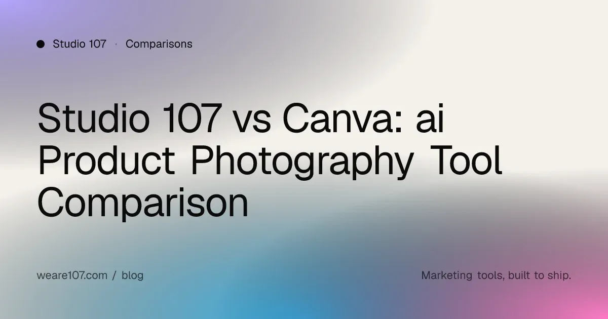 Studio 107 vs Canva: ai Product Photography Tool Comparison