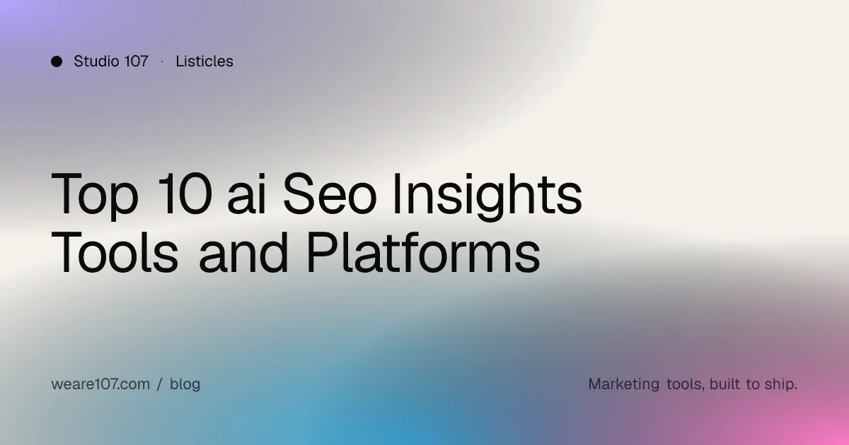 Top 10 ai Seo Insights Tools and Platforms