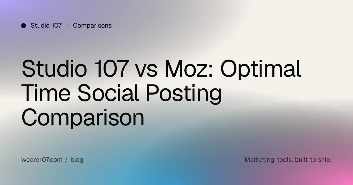 Studio 107 vs Moz: Optimal Time Social Posting Comparison